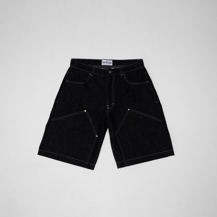 The 'Tie' Double Knee Shorts [Black]