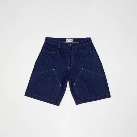 The 'Tie' Double Knee Shorts [Dark Indigo]