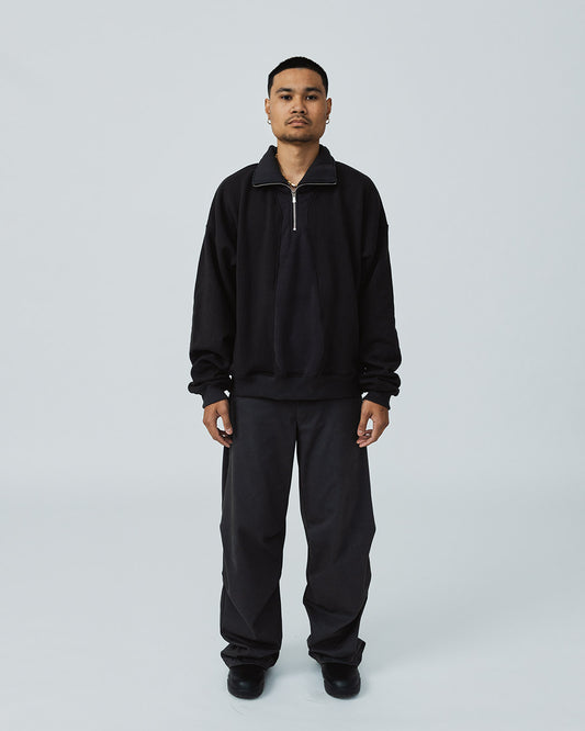 The “Tie” Quarter Zip (Black/Black)