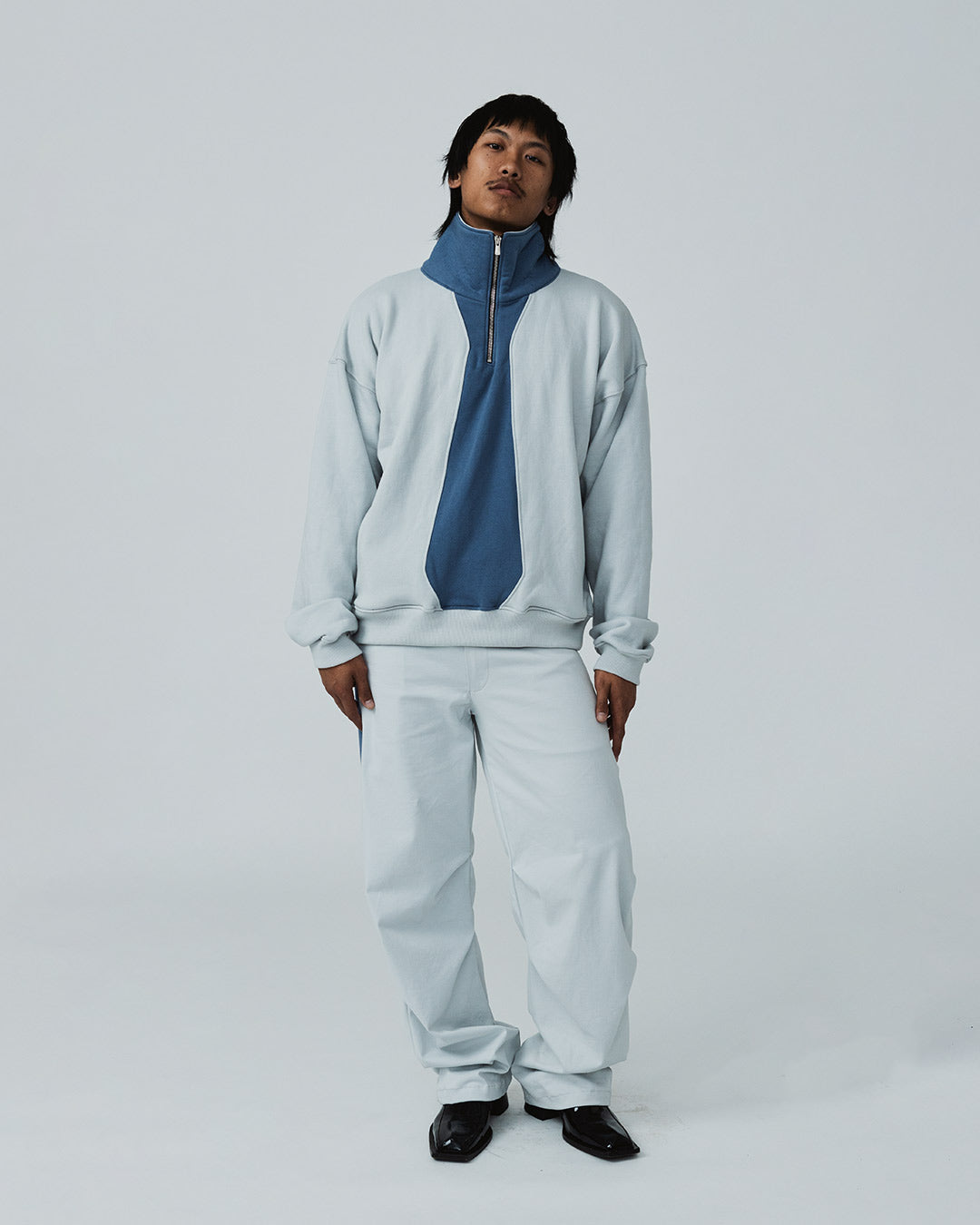 The “Tie” Inlay Trouser (Grey/Blue)