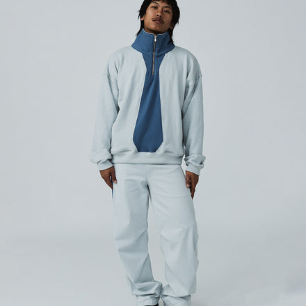 The 'Tie' Quarter Zip [Grey/Blue]