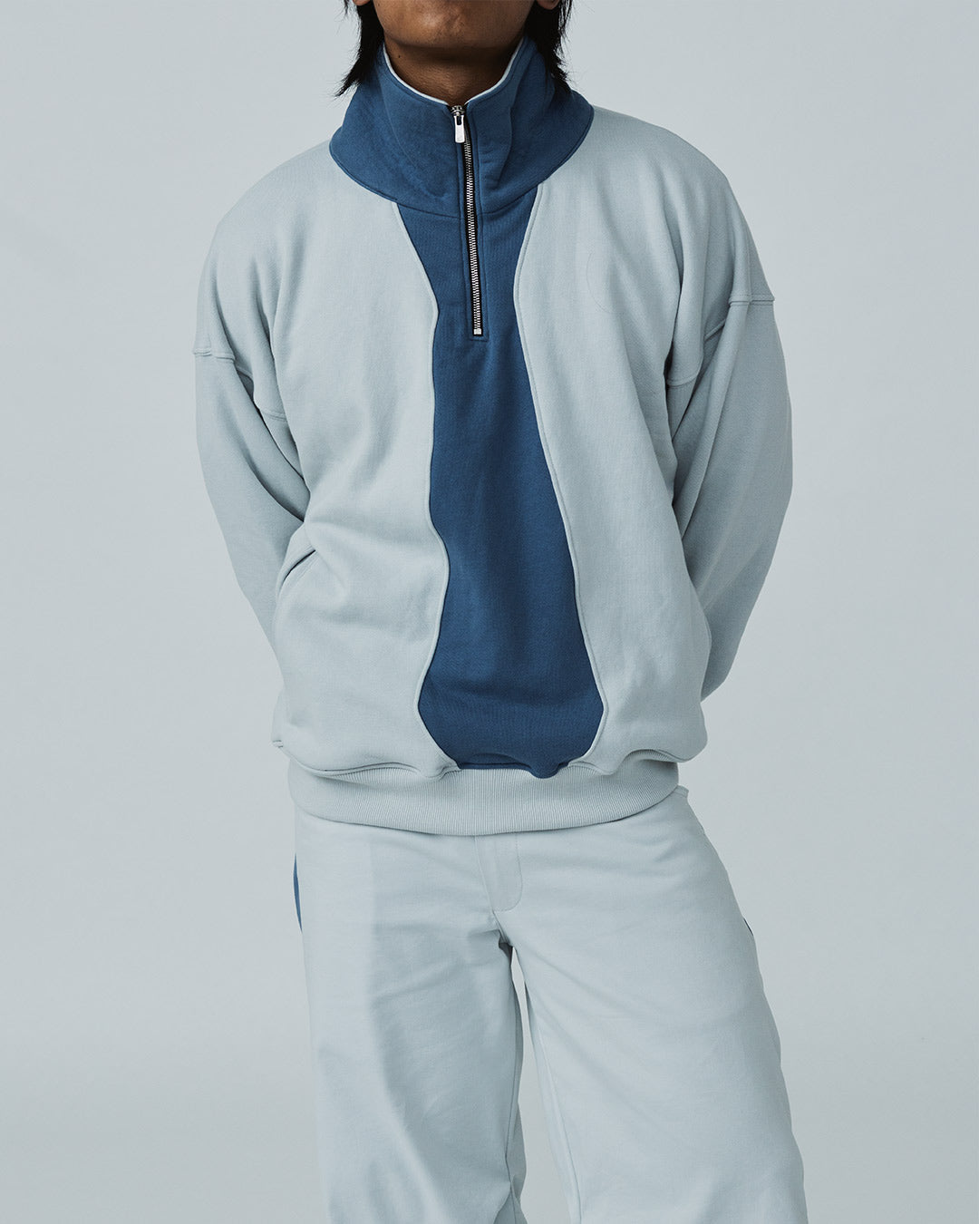 The “Tie” Quarter Zip (Grey/Blue)