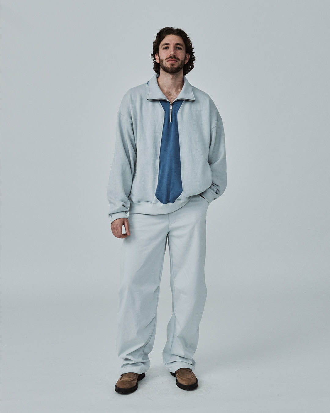 The “Tie” Quarter Zip (Grey/Blue)