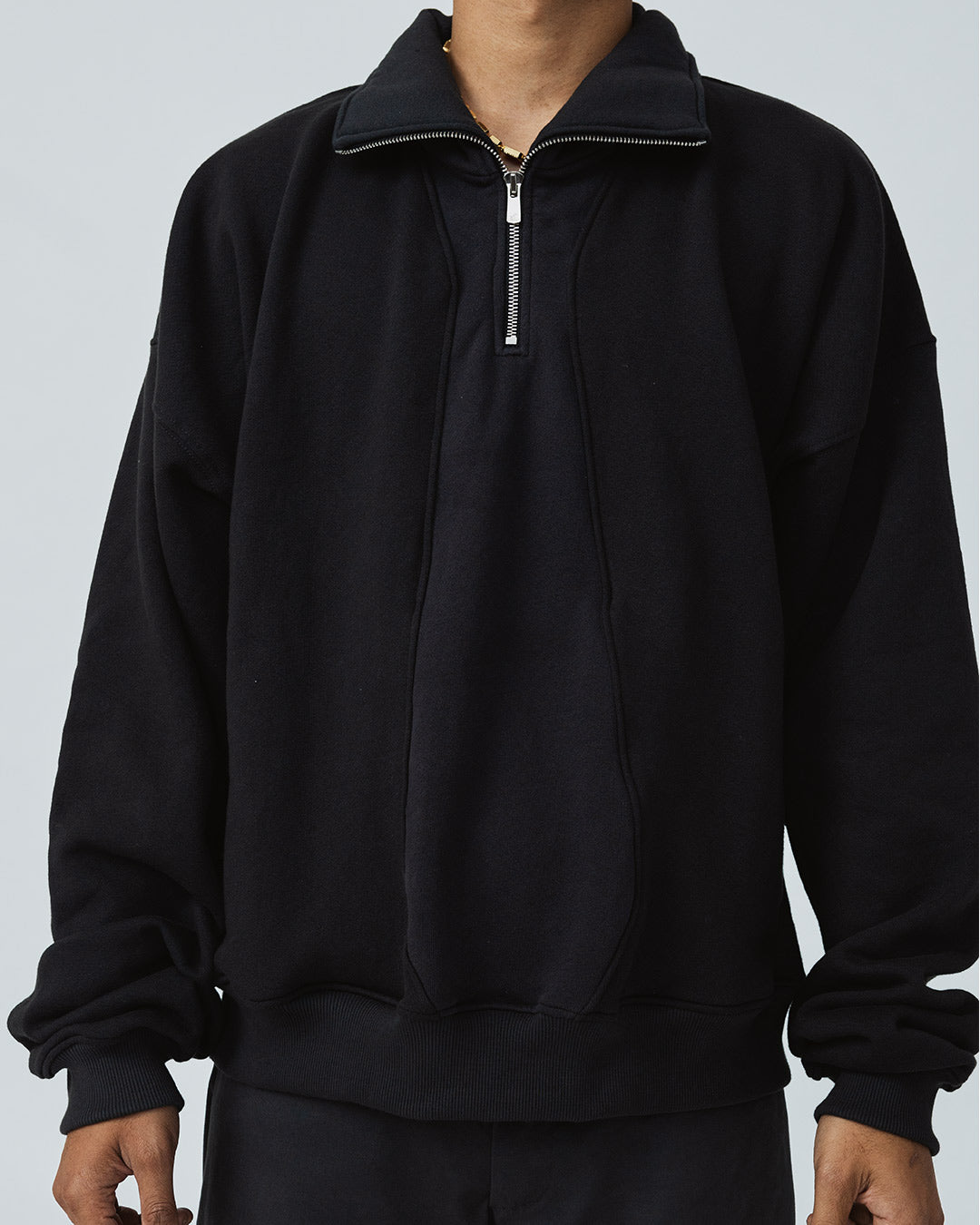 The “Tie” Quarter Zip (Black/Black)