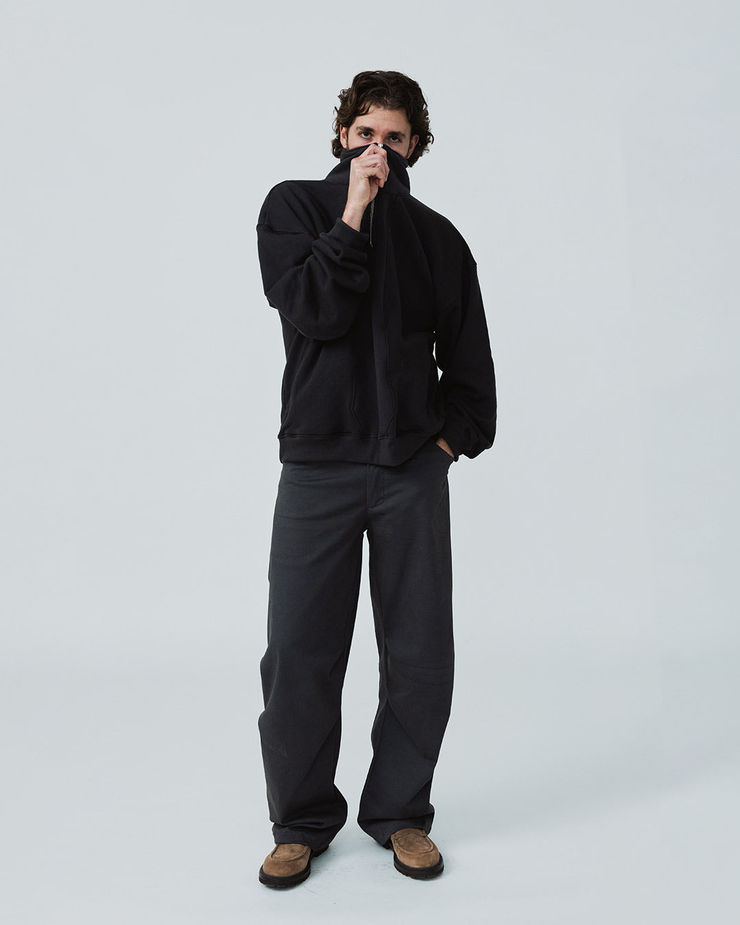 The “Tie” Quarter Zip (Black/Black)